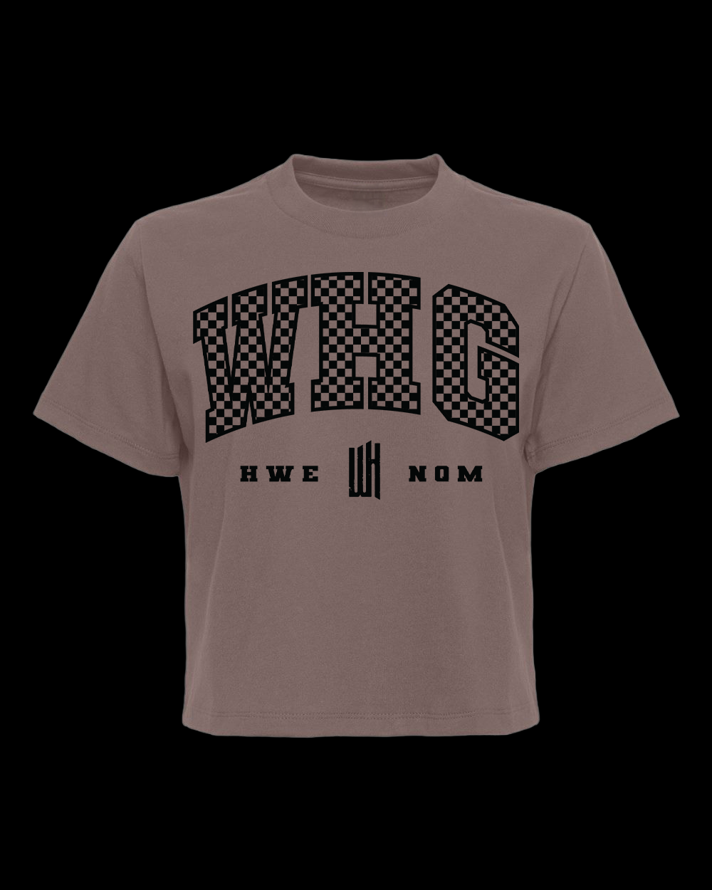 Checkered Boxy Tee - Brown