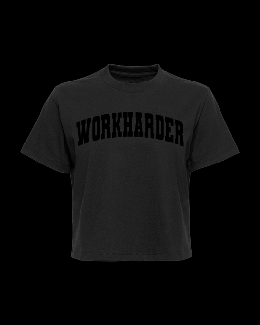 Black on Black Crop Tee